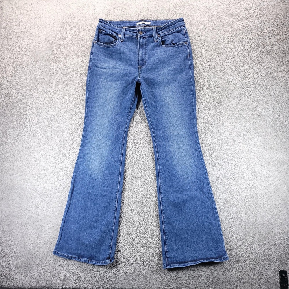 Levis Jeans Womens 32 Blue 726 Flare Mid Rise Medium Wash Slim Boho Denim